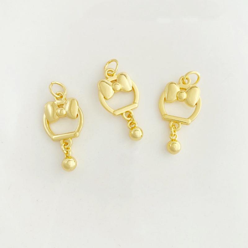 Ручной Браслет из Бусин с Аниме-Кроликом и Подвеской-Каплей, Золотой