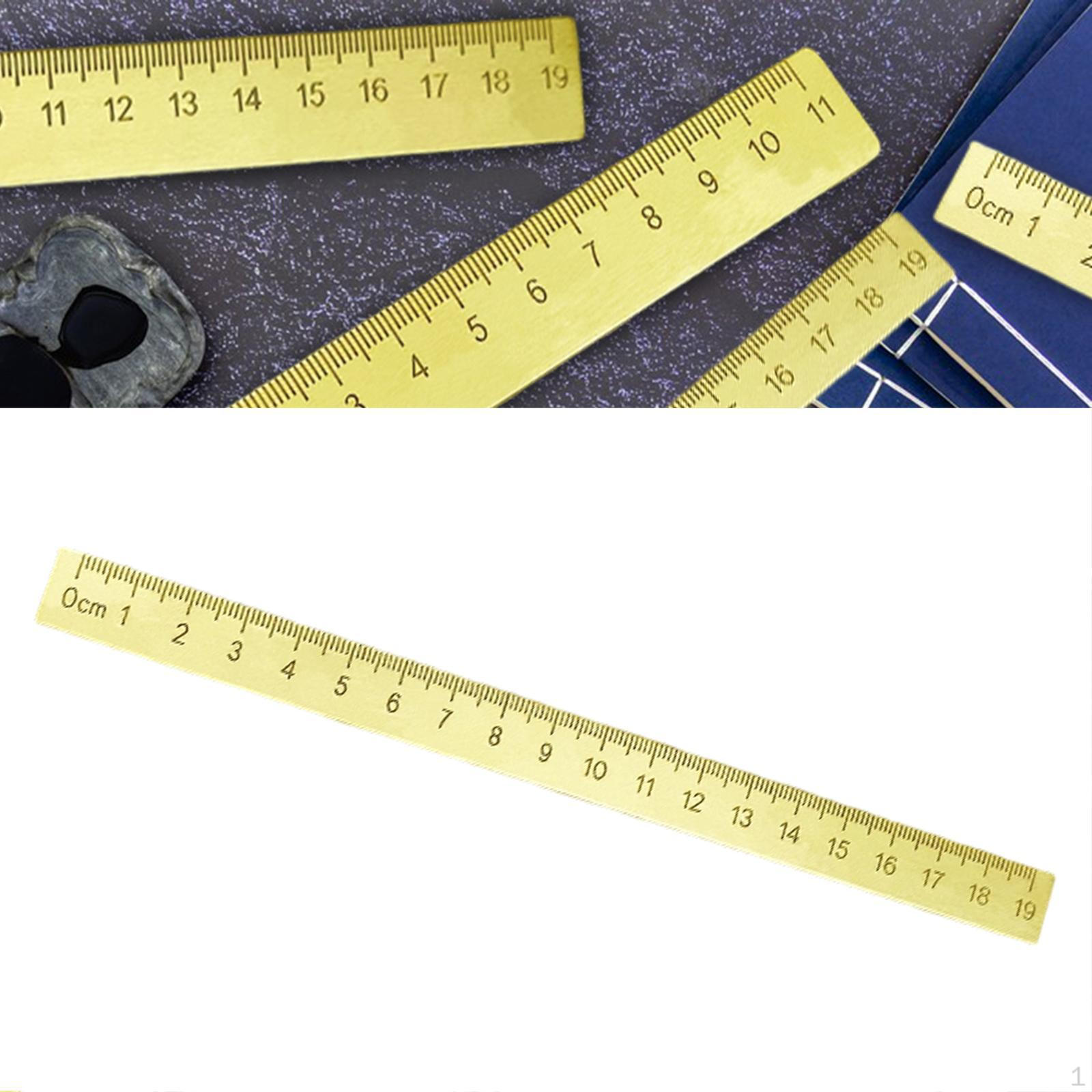 

Brass Ruler Paperweight Bookmark Compact Calligraphy Practice Supplies Measuring for Drawing 20cmx1cm