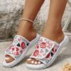 Fashion 2024 New Shoes Female Open Toe Women's Slippers Summer Love Mixed Colors Solft Sole Casual Flat Comfortable Large Size Slippers