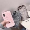 Solid Color Design Autumn and Winter Long Plush TPU Mobile Phone Cover Case for Iphone 6 7 8 X Xr Xs 11 12 13 14 15 16 Pro Max