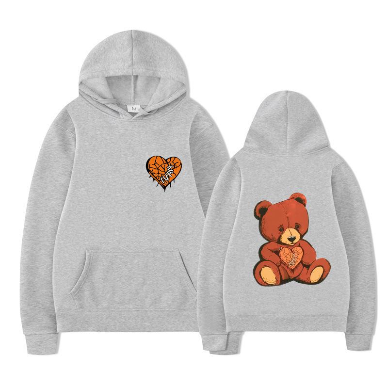 Spring Autumn Fashion Women's Teddy Printed Hoodie Versatile Comfortable Casual Sports Long Sleeve Hoodie