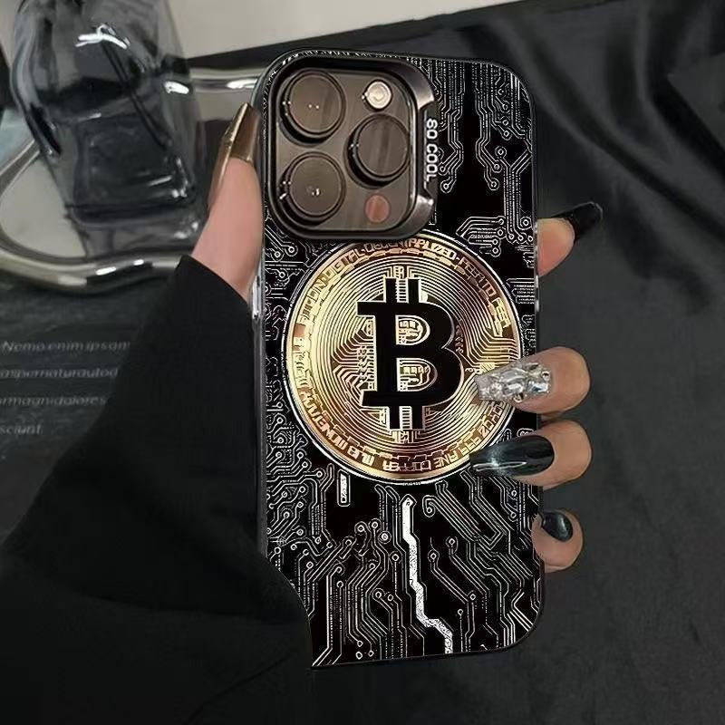 

Gold Coin Design Phone Case for iPhone 16 Pro Max / 15 / 14 / 13 – Luxury Shockproof Cover with Sparkling Accents, Fits Apple iPhone iPhone 16