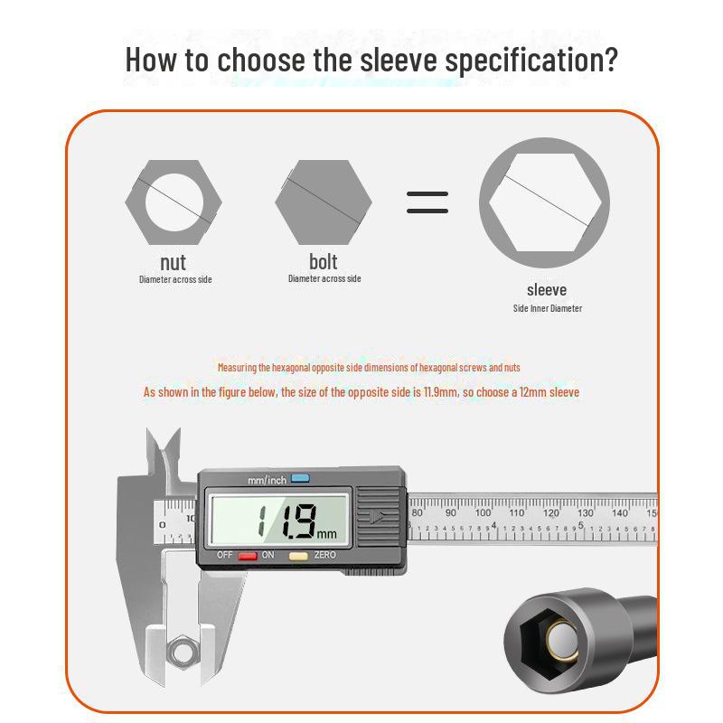 8mm Magnetic Hex Socket Head Drill and Wrench Tool Set