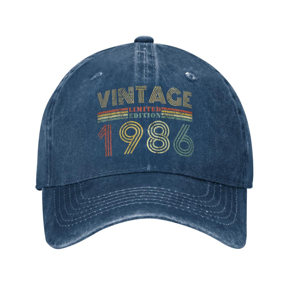 Vintage Limited Edition 1986 Retro Birthday Washed Baseball Cap Stylish Sun Hip Hop Hats Summer Women Men Outdoor Baseball Caps