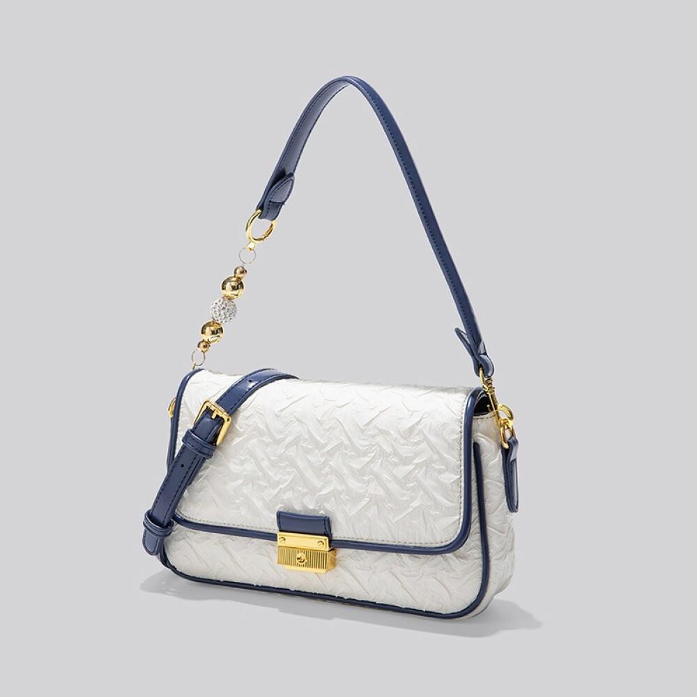 New premium pleated Pearl chain crossbody Underarm Bag Mini square bag length 24cm high 14cm wide 6cm