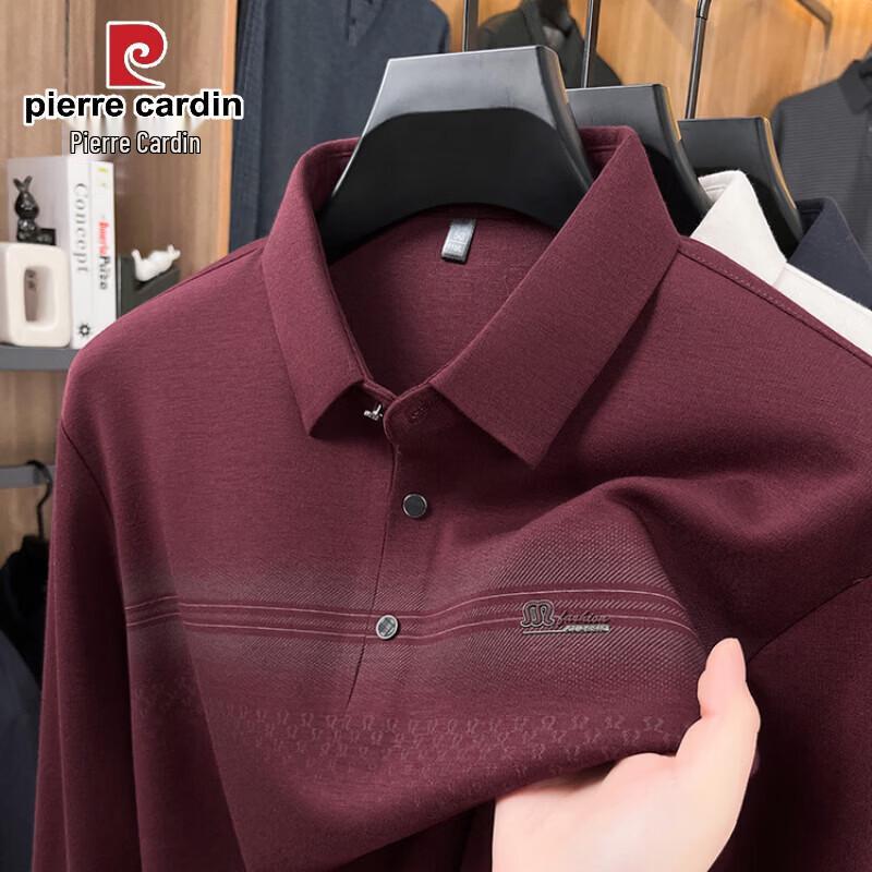 Pierre Cardin Men s Seamless Jacquard Long Sleeve Polo Shirt 4XL