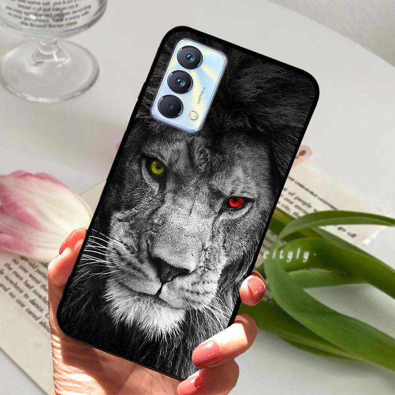 For cover Realme GT Master Case Edition Animal Cartoon Soft Silicone Funda for Realme GT Master Explorer Phone Cover Black Coque