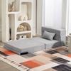 Floor Sofa, Upholstered Couch, Convertible Into Mattress, Foam, Cushion, Light Grey