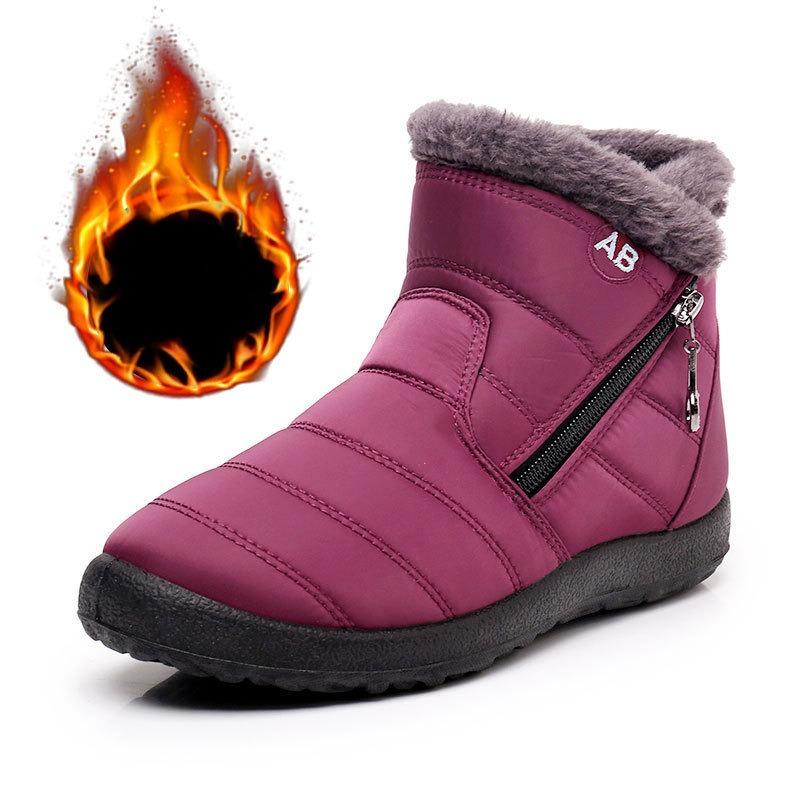 Cotton Shoes Women Winter Side Zipper Medium Help Warm Snow Boots Large Size Lightweight Padded and Thickened Cotton Boots Outdoor Winter Shoes