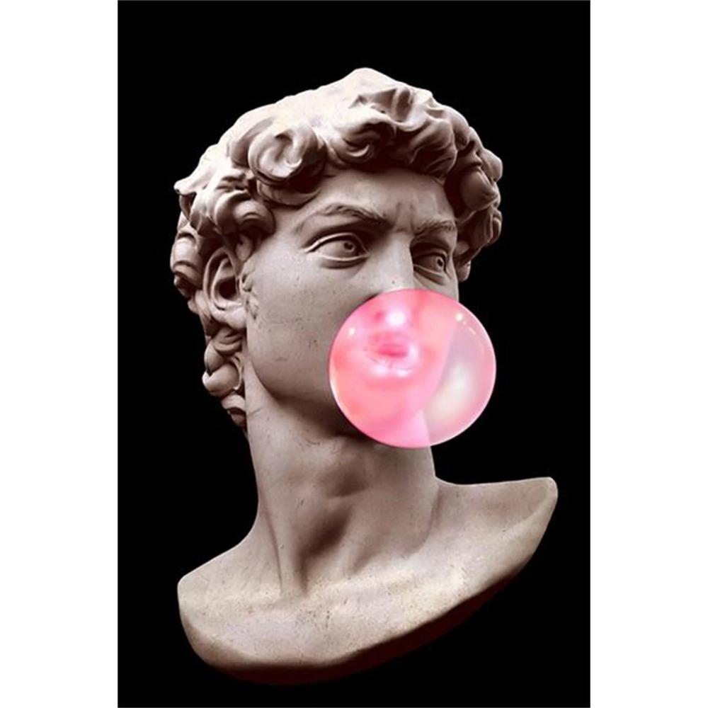 Scultura moderna Pittura su tela Graffiti Stampe artistiche Apollo Marmo David Popolo Poster Immagine di arte della parete per la decorazione della casa della Galleria