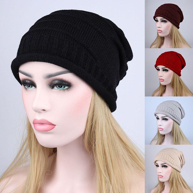 Cozy Soft Warm Winter Knitted Slouch Oversize Long Fashion Beanie Hat For Ladies