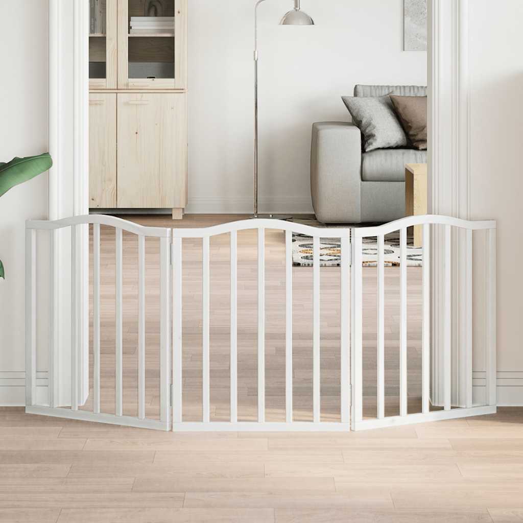 Vidaxl Cancello Pieghevole di Sicurezza per Cani, 3 Pannelli, Bianco, 150 cm