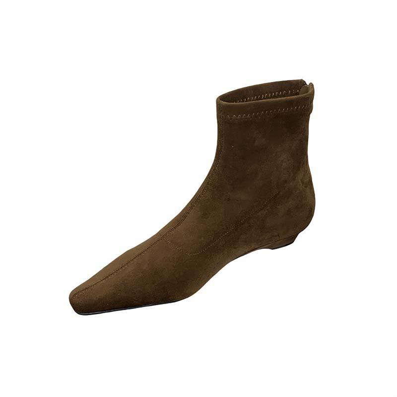 2025 új őszi és téli hegyes orrú lapos talpú rövid csizma női velúr vékony csizma sokoldalú elasztikus csizma sokoldalú rövid csizma nőknek