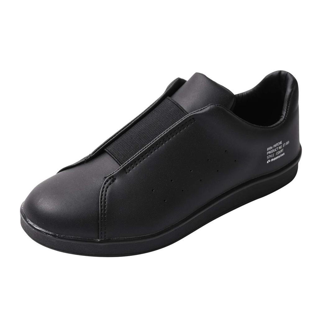 Moonstar Eight Tens 810s ET001 KITCHE Size 2E / Slip-On Sneakers, Unisex, Black, 23.5 Cm,