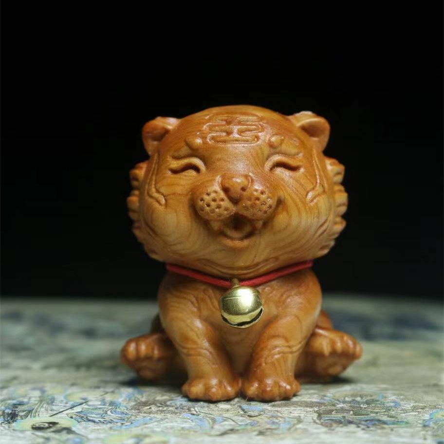 Holz Katze Tiger Schlange Dekoration Haus Schreibtisch Ornamente Chinesischer Stil Haustier Niedlich Kleines Tier Holz Handwerk Kindergeschenk