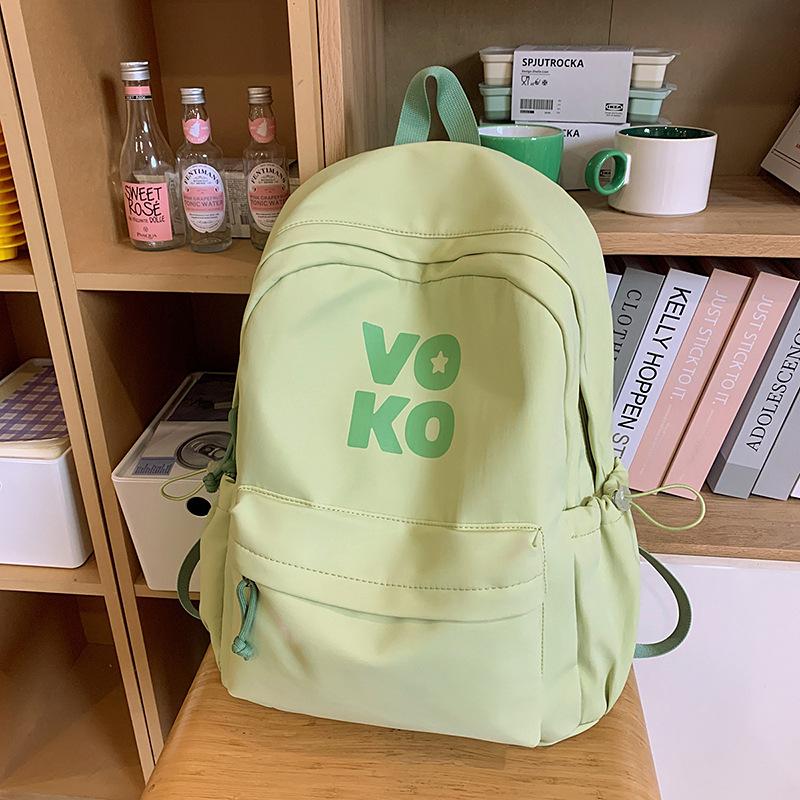 

New Couples High end Simple Letter Solid Color Ins College School Bag Casual Spring Outing Bag Backpack .