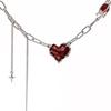 Red Heart Tassel Sweater Necklace - Hip Hop Design Jewelry