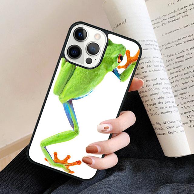 Blue Frog Tropical Rain Forest Phone Case Back Cover for iPhone 17 Air 16 15 14 13 11 12 Pro Max Plus Fundas