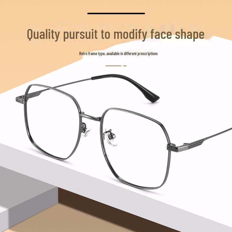 "Retro Simple Titanium Optical Glasses Frame for Myopia - Irregular Literary Design"