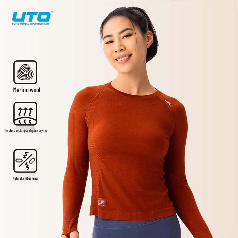 UTO Women s Merino Wool Long-Sleeve Performance T-Shirt XL