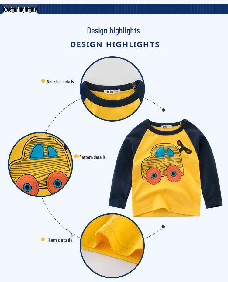 2024 Kids' Fall Long-Sleeve Korean-Style T-Shirt for Boys