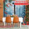 Flat Printing Curtains Without Rod Winter Serenity Fashionable Curtainments During Christmas Holiday Curtain Set Of 2 Modern Made Polyester Washable