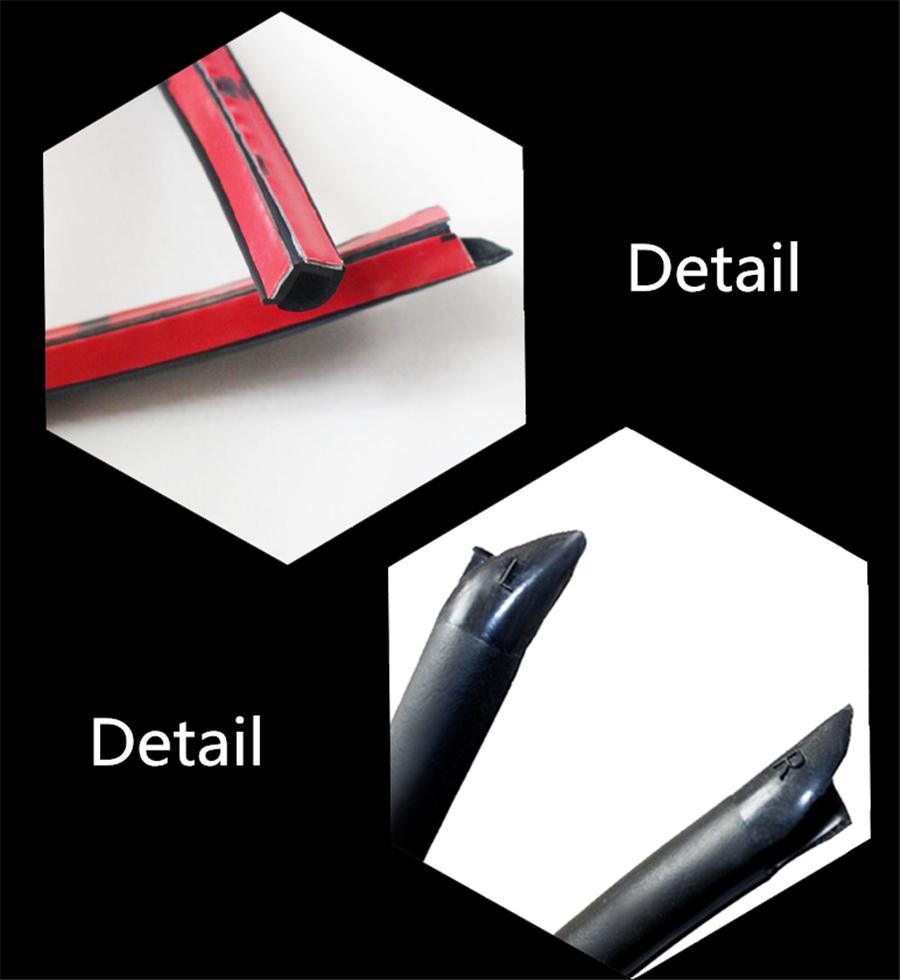 2X80cm B Type B Pillar Car Rubber Seal Strip Anti-Noise Dustproof 3M EPDM Rubber