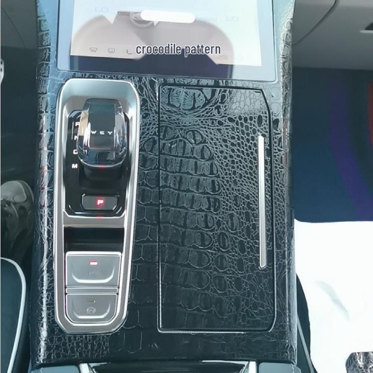 WEY Mocha Interior Stickers: Anti-Scratch Black Warrior Gear Shift Console Decal