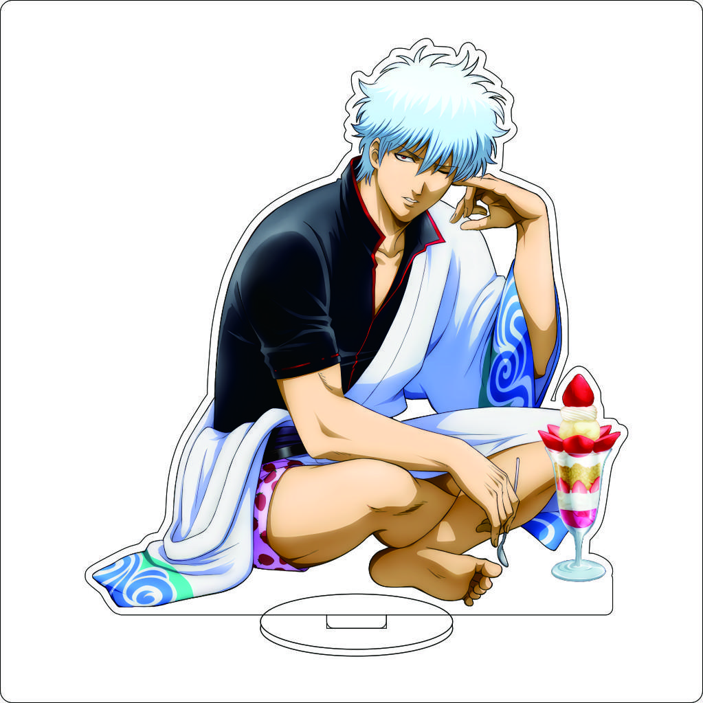 16CM Anime Gintama Cosplay Acrylic Stand Ornaments Kagura Kondou Isao Katsura Kotarou Sakata Gintoki Figure Stand Gifts