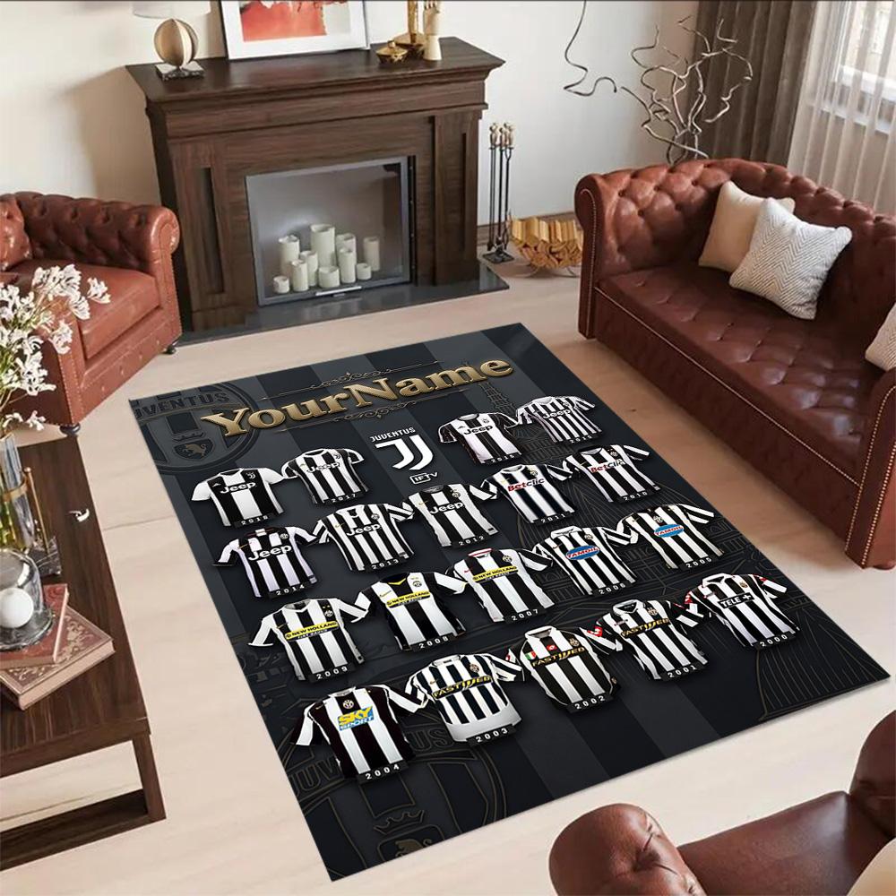 Juventus Customized Name Floor Mat Perfect for Decorate Room Kitchen Bedrooms Playrooms Anti-slip Rug Decorate Offices Best for Christmas