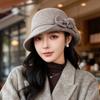 New Wool Short-brimmed Bucket Hat Women's Autumn and Winter Warm Mother Hat Elegant and Versatile In the Elderly Woolen Hat