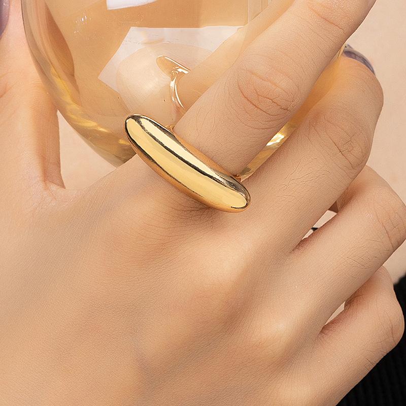 Unique Irregular Curved Rings for Women Vintage Matte Gold Color Finger Rings Adjustable Jewelry Punk 2024 Party Wedding