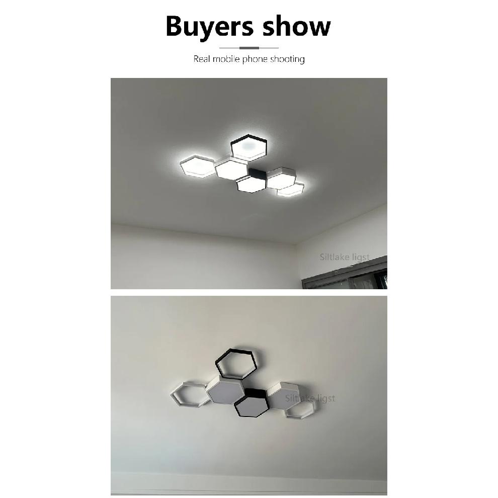 Nordic simple living room ceiling lamp honeycomb design combination creative art indoor lighting study restaurant bedroom lights