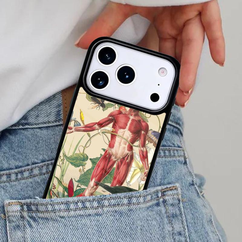 Human Brain Art Phone Case for iPhone 16e 15 14 13 12 17 Pro Max Plus Air 17pro Cover Coque