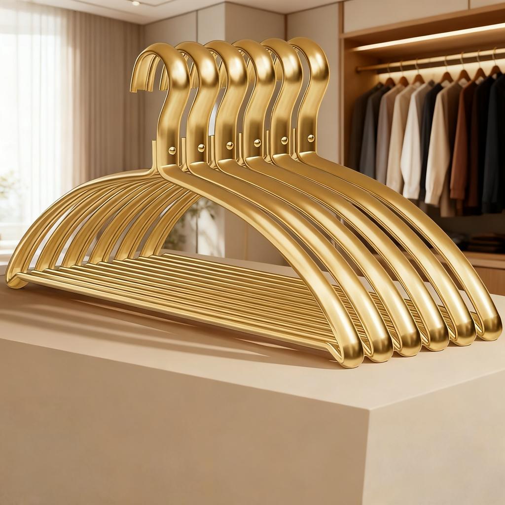 Clothes Hanger 10/5Pack, Sweater Hangers No Shoulder Bump, Wide Heavy Duty Coat Hangers for Closet, Non Slip Metal Hangers