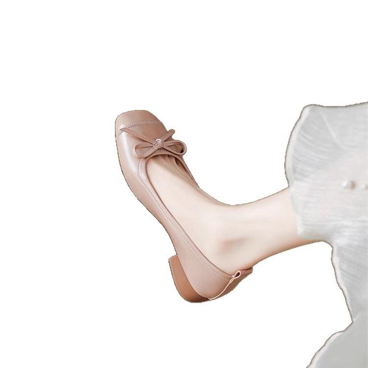 Autumn French Ballet Low Heel Bow Light Mouth Single Shoes New Mary Jane