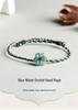 A-Qualität Blauer Jade-Orchidee Handgewebtes Unisex-Armband