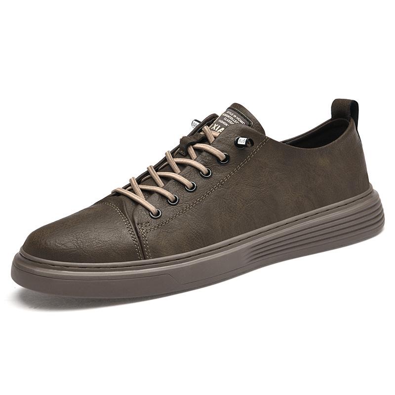Spring Men s Plus Size Genuine Leather Slip-On Loafers - Trendy Low-Top Casual Shoes 42