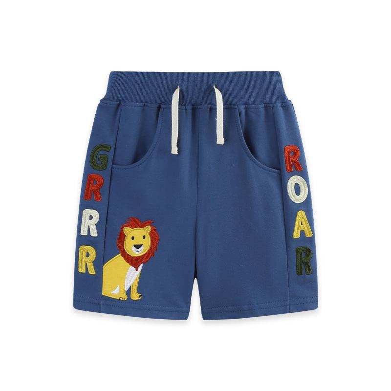 AostaBetty Boys Lion Embroidered Shorts - European & American Style Casual Summer Pants 6Y