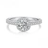 Solitaire Moissanite Engagement Rings for Women, 925 Sterling Silver Halo Gold Plated Ring for Promise Half Enternity
