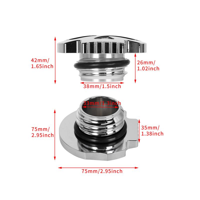 Fuel Tank Cap Skull Aluminum for Harley XL883 XL1200 Dyna Fat Boy Breakout, Motorcycle CNC Gas Cap Accessories