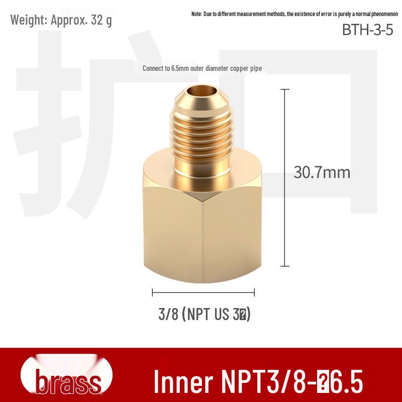 Brass Female NPT Flaring Straight Connector for Copper Oil Pipe Pressure Gauge