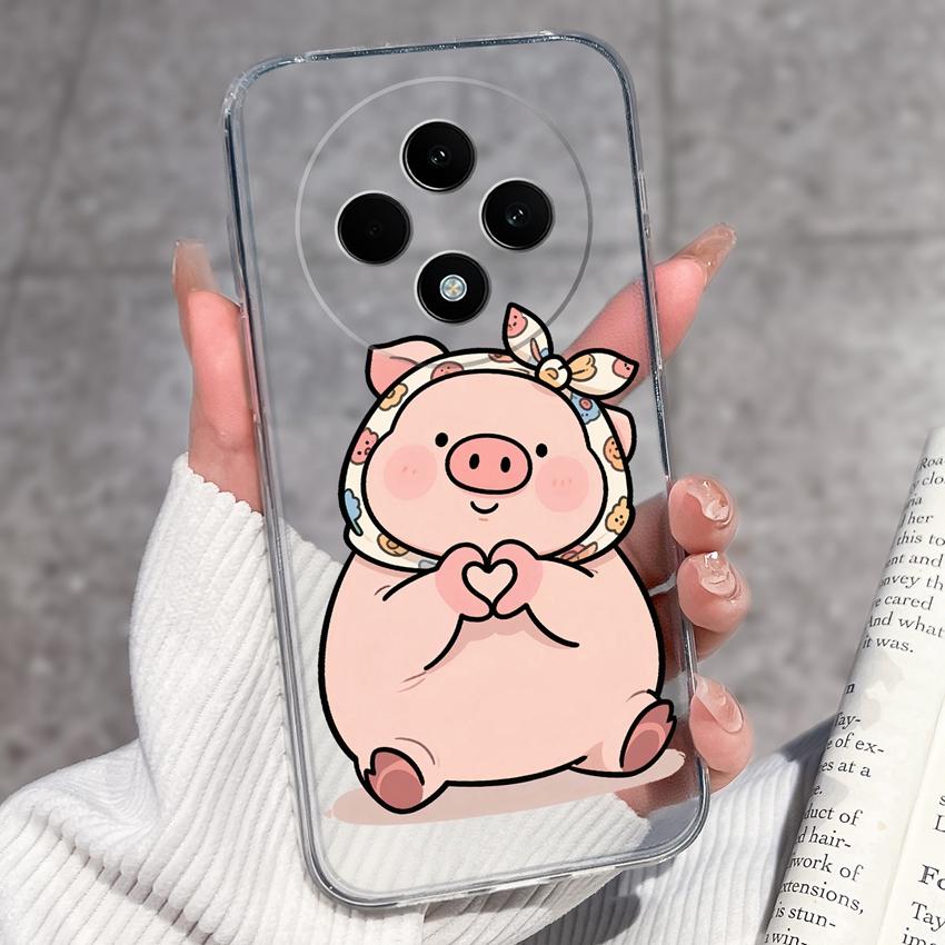For OPPO F27 F29 F21 F19 F17 F11 Pro F15 F7X Phone Cover Cute Panda Piggy Patterns Transparent Ultra Thin TPU Premium Protection Case For OPPO Housing