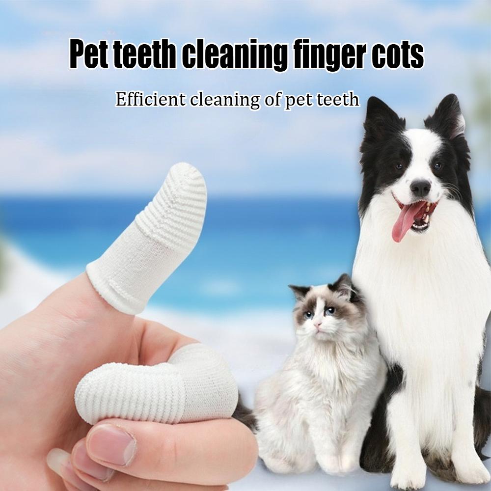 24/12pcs Pet Two-finger Brushing Finger Cots Remove Tartar Cochlear Clean for Cat Dog Toothbrush Oral Care Finger Cover Pet Care