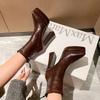 Night Club Platform High top Heel Women Ankle Fashion Party Stripper Female Pointed Toe Elastic Slim Short Booties