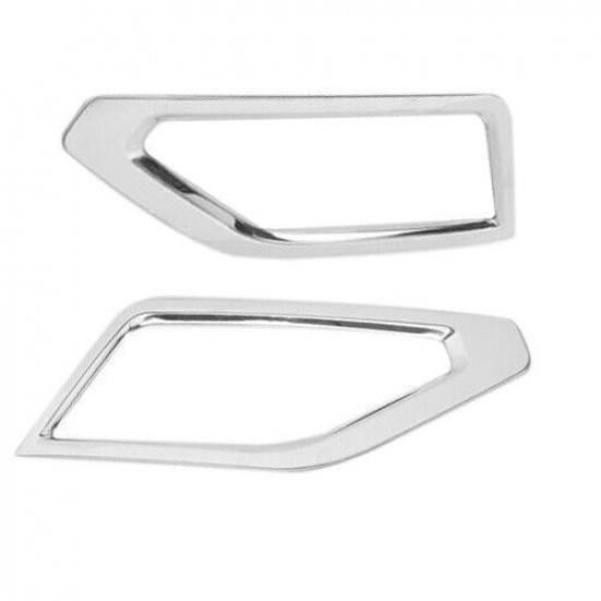 2Pcs Fog Light Lamp Cover Frame Chrome Bezel Trim For Volkswagen Atlas 2018-