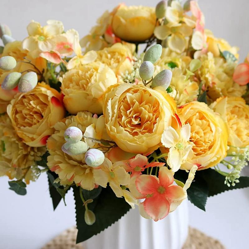 Künstliche Blumen Hochzeit Braut Hält Strauß Haus Vase Festival Atmosphäre DIY Fotografie Dekoration Venus Rose