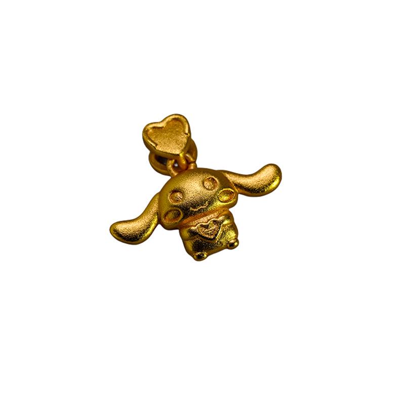 24k Vergoldete Cartoon Kuromi & Cinnamoroll Anhänger Halskette für DIY Schmuck