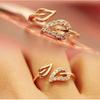 2pcs Korea Two Leaves with Diamonds Couple Ring Female Japanese and Korean Retro Korean Version of the Tide Jewelry Trinkets Ring Tail Ring