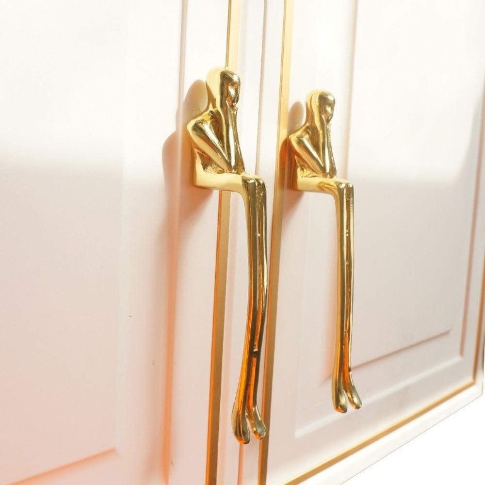 Gold Door Handle Zinc Alloy Drawer Knob Modern Cabinet Pull